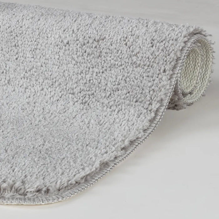 JUNE Machine Washable Non-Slip Light Grey Bathroom Rug Grey