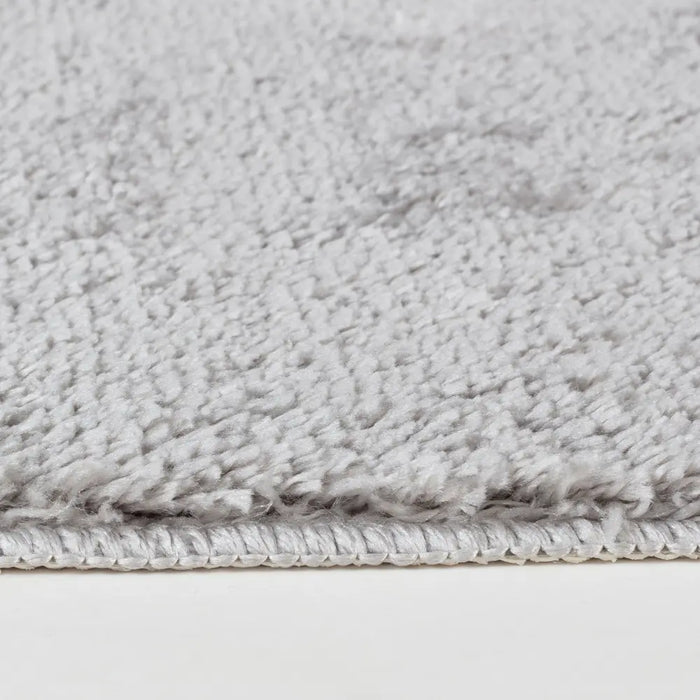 JUNE Machine Washable Non-Slip Light Grey Bathroom Rug Grey