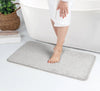 JUNE Machine Washable Non-Slip Light Grey Bathroom Rug Grey