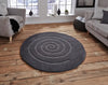 Think Rugs spiral grey Grey  Wool Rug.
