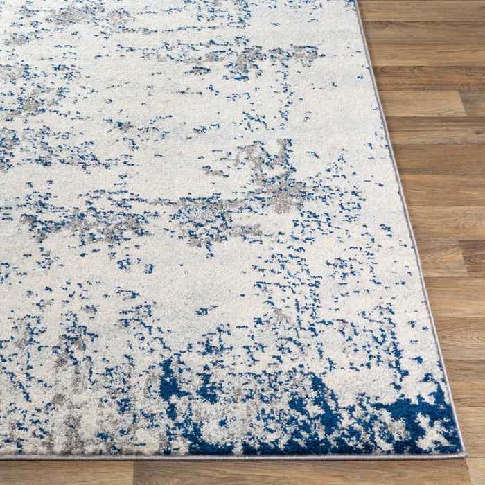 SARAH Abstract Modern Marble Dark Blue Rug