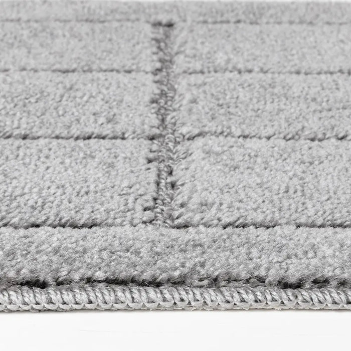 NOELLE Piece Machine Washable Non-Slip Grey Bathroom Rug Set Grey