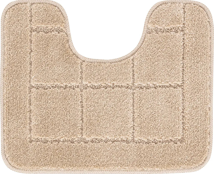 NOELLE Piece Machine Washable Non-Slip Beige Bathroom Rug Set Beige