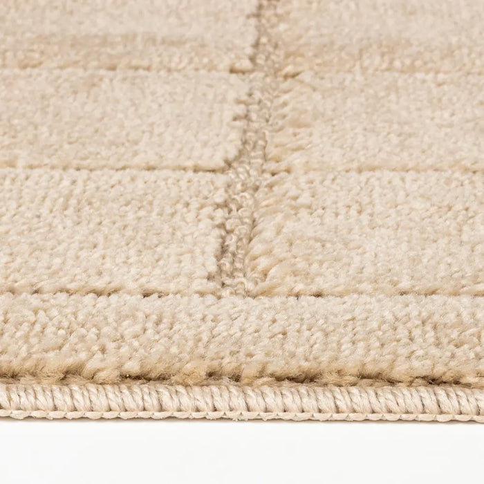 NOELLE Piece Machine Washable Non-Slip Beige Bathroom Rug Set Beige