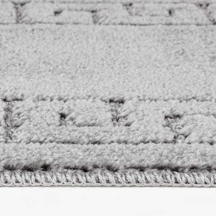POPPY Piece Machine Washable Non-Slip Grey Bathroom Rug Set Grey