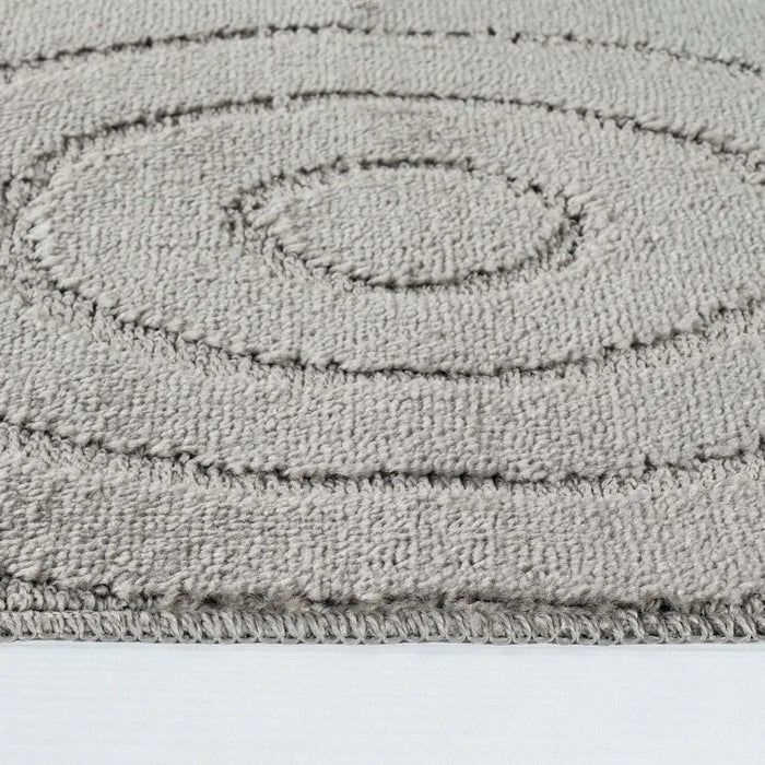 APRIL Piece Machine Washable Non-Slip Light Grey Bathroom Rug Set Grey