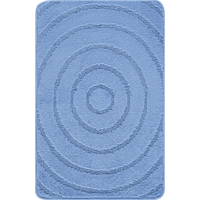 APRIL Piece Machine Washable Non-Slip Blue Bathroom Rug Set Blue