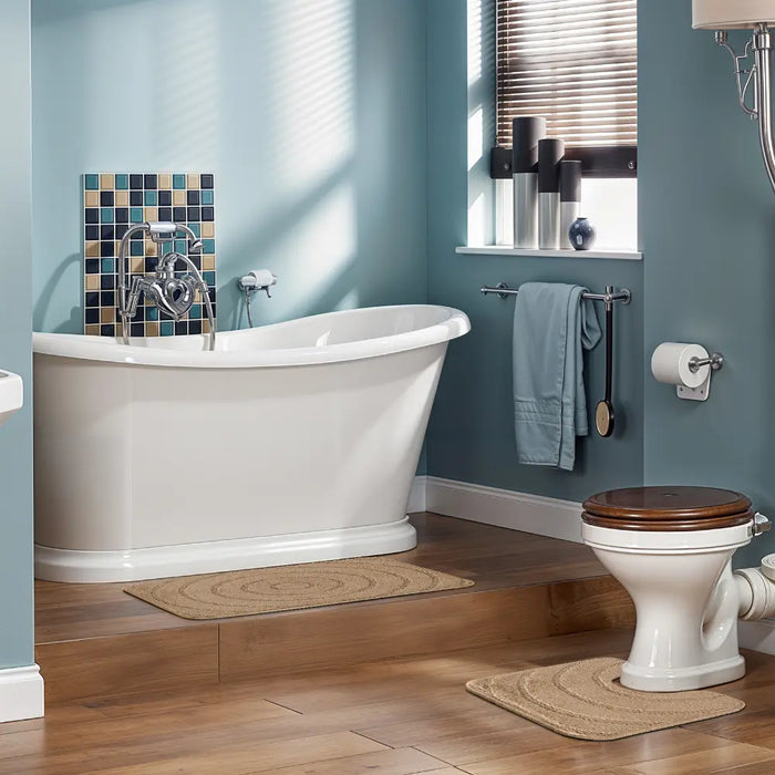 APRIL Piece Machine Washable Non-Slip Brown Bathroom Rug Set Brown
