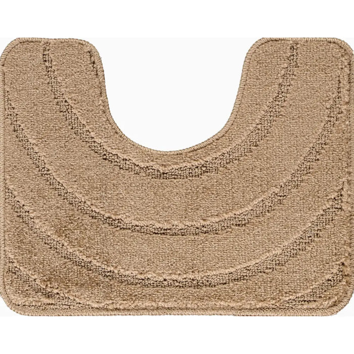 APRIL Piece Machine Washable Non-Slip Brown Bathroom Rug Set Brown