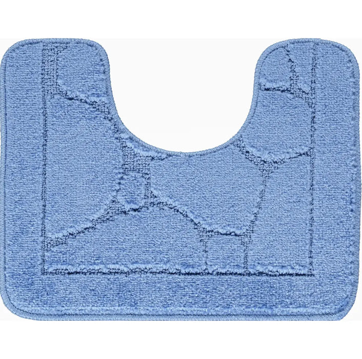 OLIVE Piece Machine Washable Non-Slip Blue Bathroom Rug Set Blue