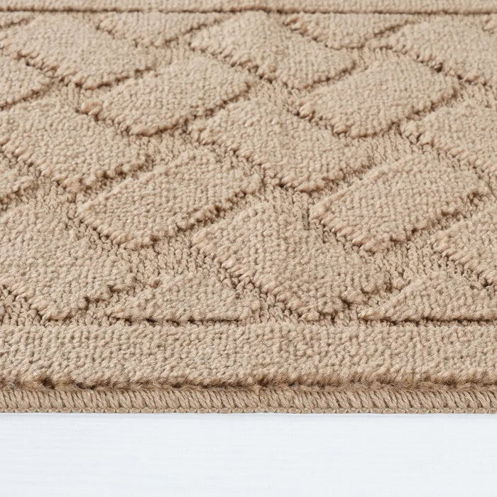 NILAH Piece Machine Washable Non-Slip Brown Bathroom Rug Set Brown