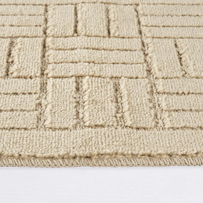 ROYAL Piece Machine Washable Non-Slip Light Beige Bathroom Rug Set Beige