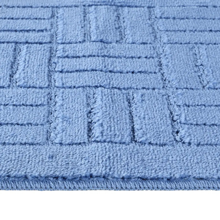 ROYAL Piece Machine Washable Non-Slip Blue Bathroom Rug Set Blue