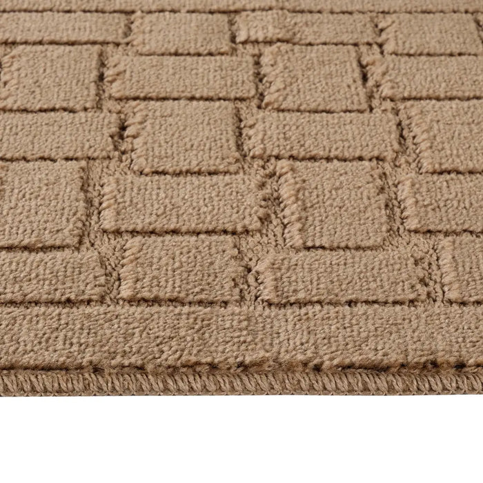 TEGAN Piece Machine Washable Non-Slip Brown Bathroom Rug Set Brown