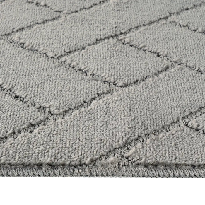 JUNIPER Piece Machine Washable Non-Slip Light Grey Bathroom Rug Set Grey