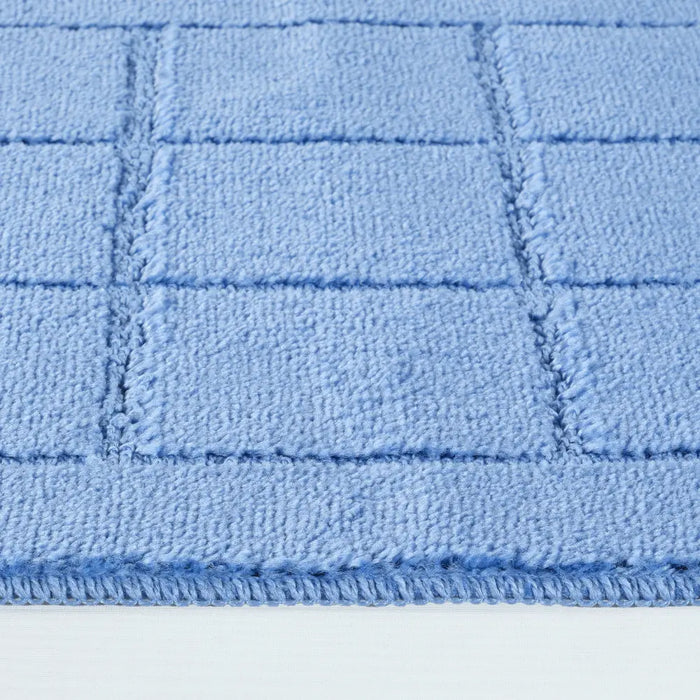 NOELLE Piece Machine Washable Non-Slip Blue Bathroom Rug Set Blue