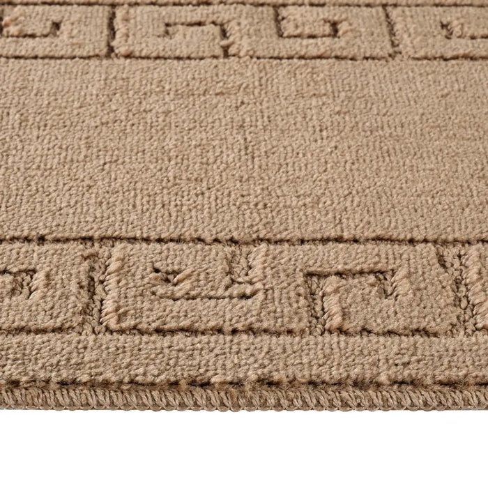 POPPY Piece Machine Washable Non-Slip Brown Bathroom Rug Set Brown
