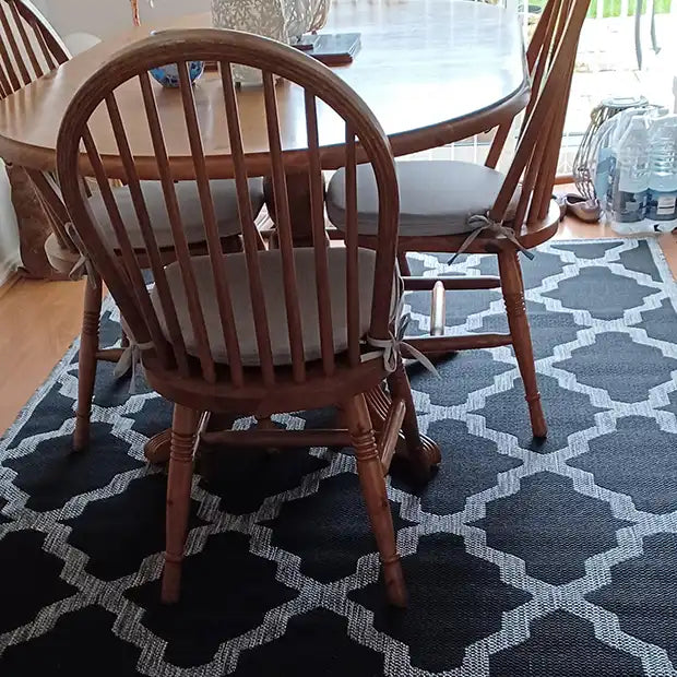 Photo by Dianne L., | Oriental Weavers moda flatweave trellis blue Kitchen Rugs Geometric Rug.