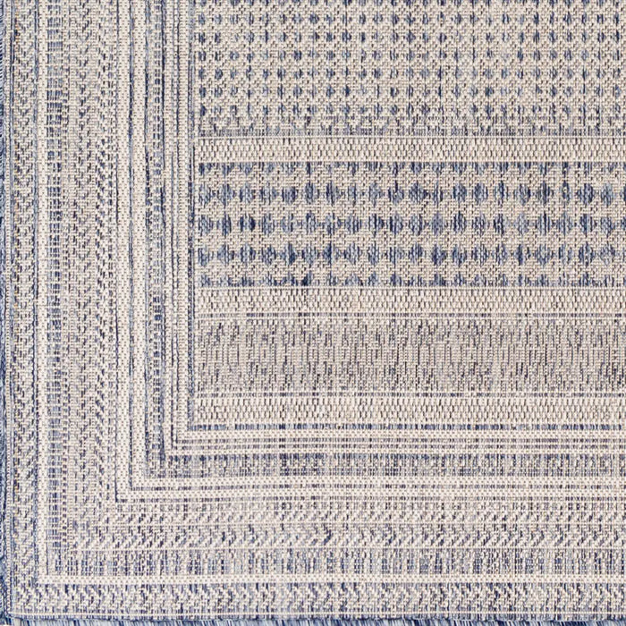 SIERRA In- & Outdoor Global Dark Blue Rug Beige Rug — RugsDirect Online