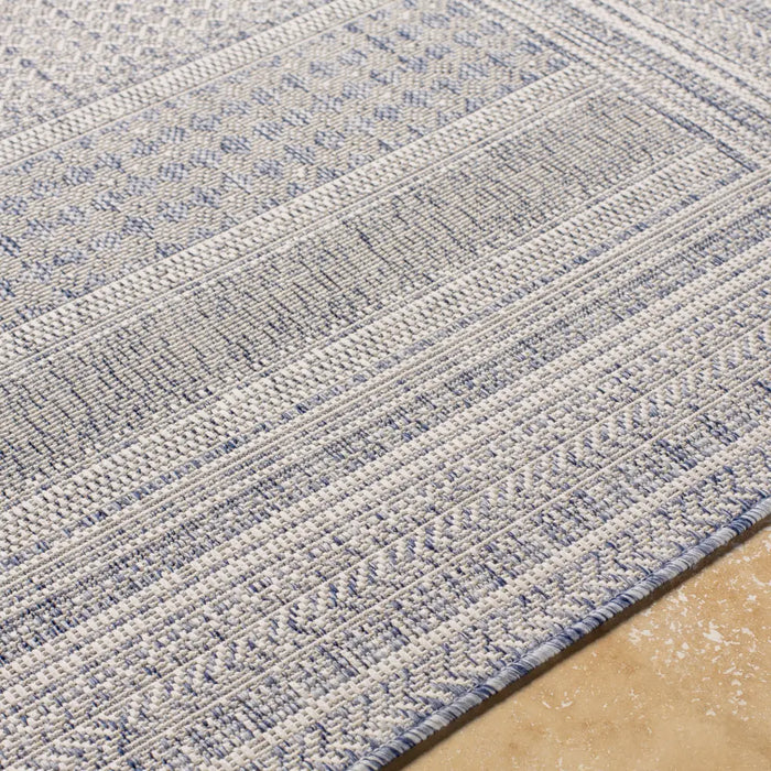 SIERRA In- & Outdoor Global Dark Blue Rug Beige Rug — RugsDirect Online