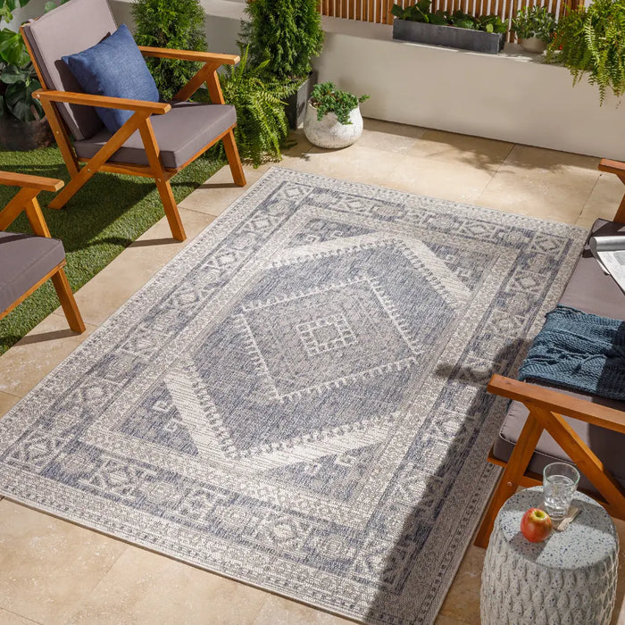 ANWARA In- & Outdoor Global Navy Rug