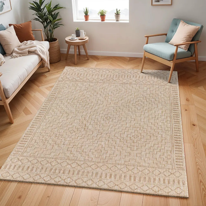 TRICIA In- & Outdoor Global Jute-Look Beige Rug
