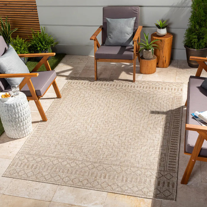 TRICIA In- & Outdoor Global Jute-Look Beige Rug