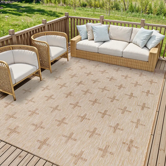 GAVINA In- & Outdoor Global Jute-Look Brown Rug