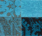 Louis de Poortere vintage 8105 turquoise Blue Living Room Flat Weave Rug.