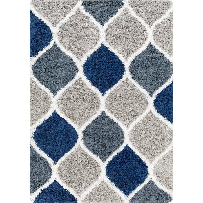 Judy Shaggy Cottage Plush Pile Light Grey Rug
