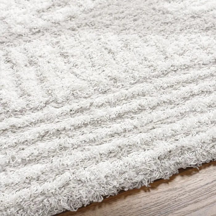 NURIA Shaggy Modern Plush Pile Light Grey Rug