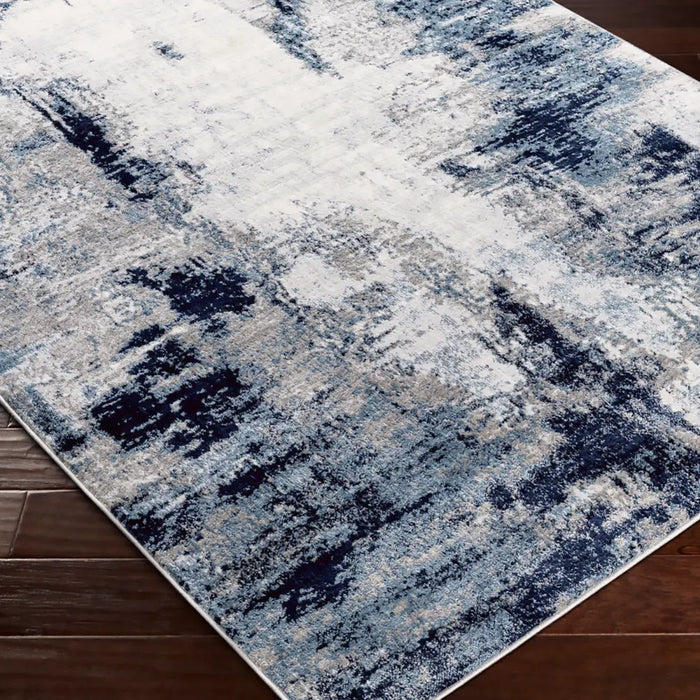 Moder Aqua Rugs GIULIA Abstract Modern Marble Aqua/Navy Rug Blue Rug — RugsDirect Online