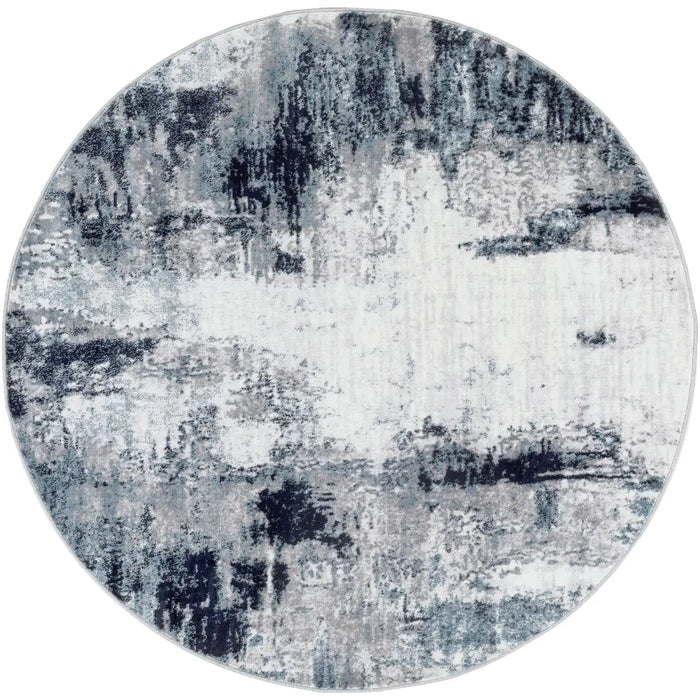 GIULIA Abstract Modern Marble Aqua/Navy Rug
