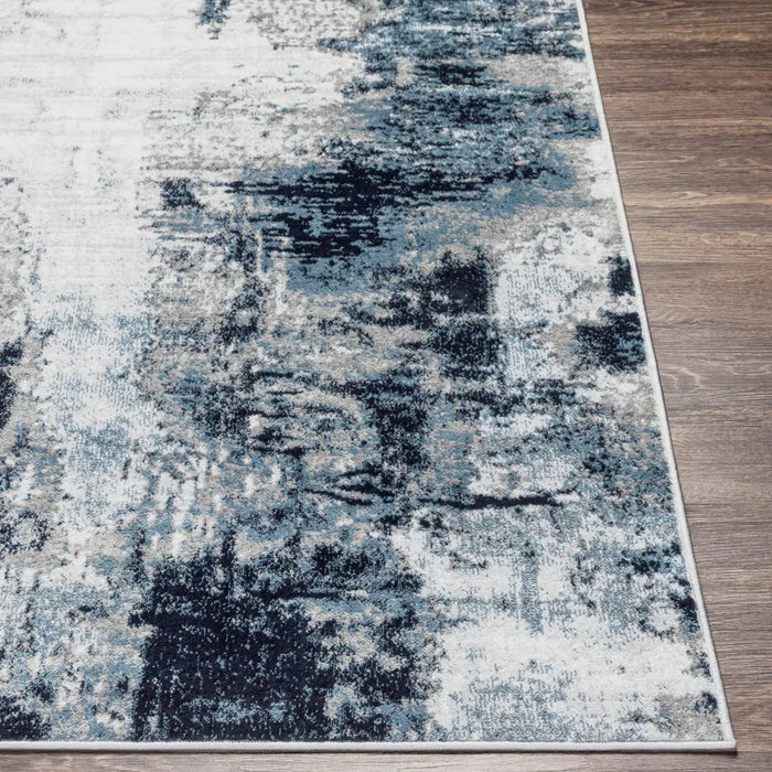 GIULIA Abstract Modern Marble Aqua/Navy Rug