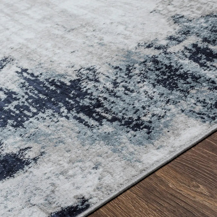 GIULIA Abstract Modern Marble Aqua/Navy Rug