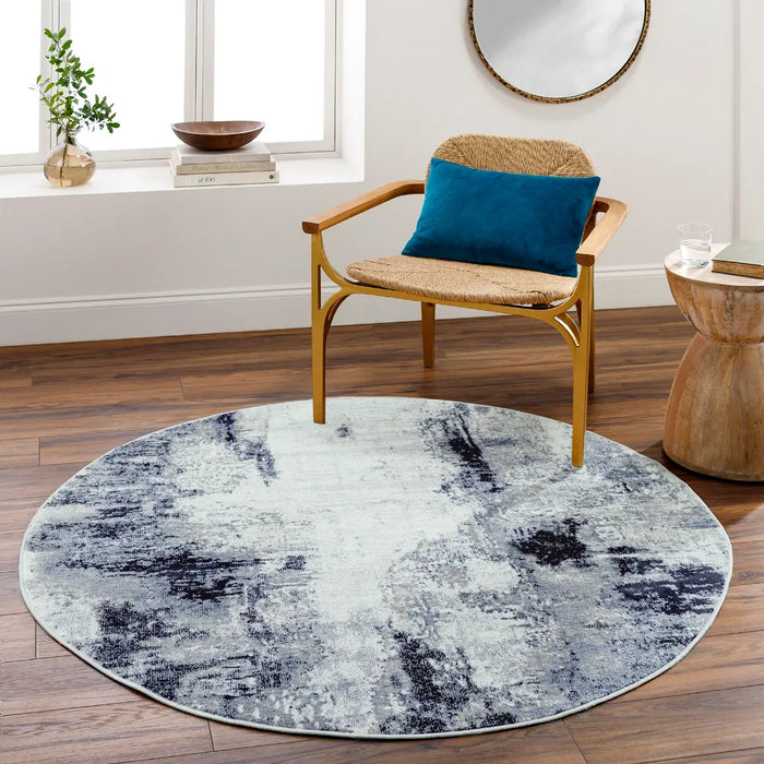 GIULIA Abstract Modern Marble Aqua/Navy Rug