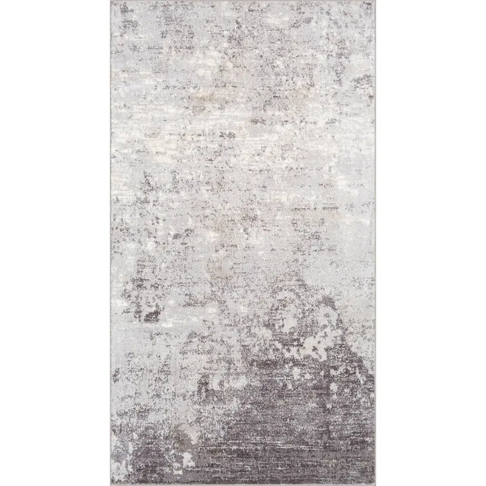FIONA ROBERT Abstract Modern Marble Silver Gray Rug