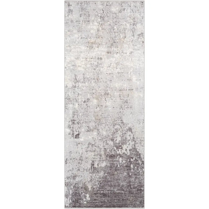 FIONA ROBERT Abstract Modern Marble Silver Gray Rug