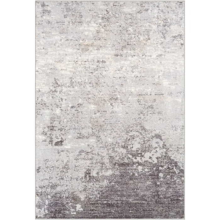 FIONA ROBERT Abstract Modern Marble Silver Gray Rug