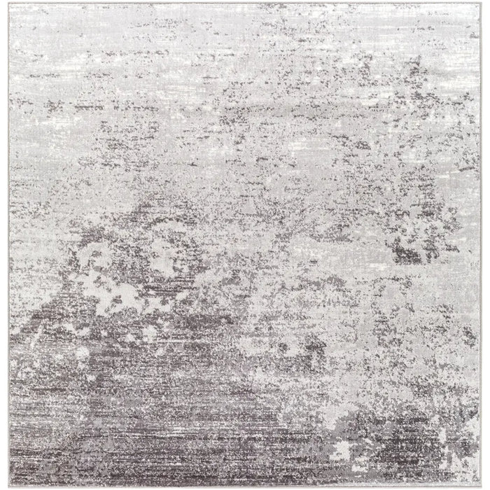 FIONA ROBERT Abstract Modern Marble Silver Gray Rug