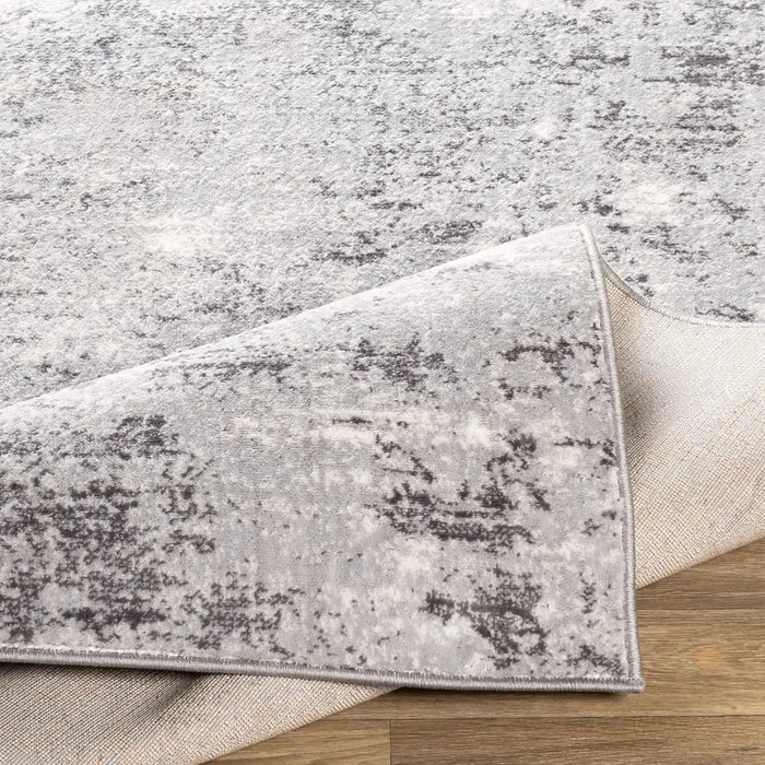 FIONA ROBERT Abstract Modern Marble Silver Gray Rug