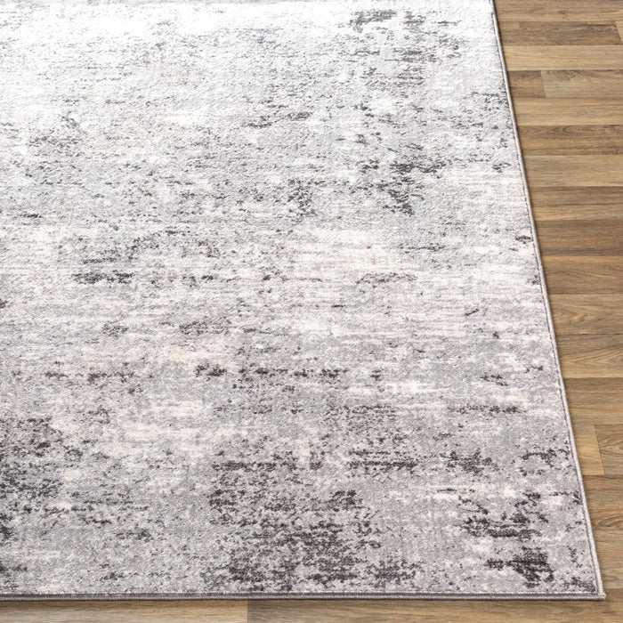 FIONA ROBERT Abstract Modern Marble Silver Gray Rug