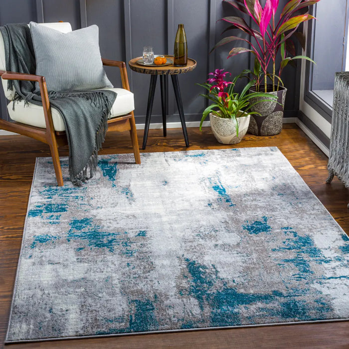 GIULIA Abstract Modern Marble Medium Grey Rug