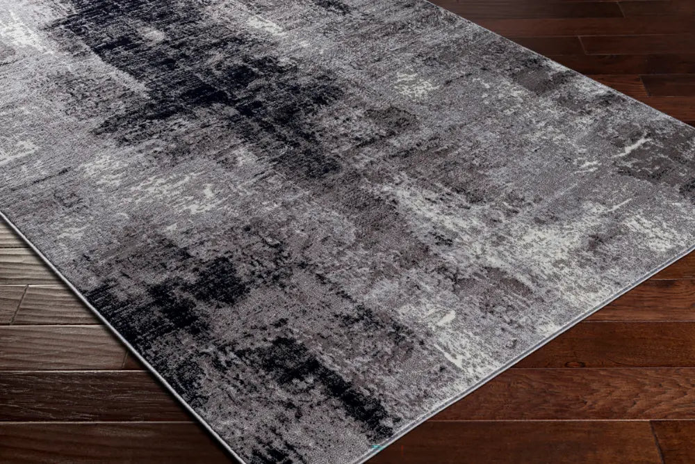 GIULIA Abstract Modern Marble Black Rug