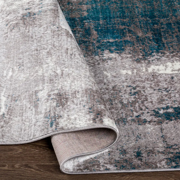 GIULIA Abstract Modern Marble Teal Rug